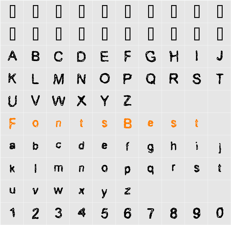 Erozion Character Map