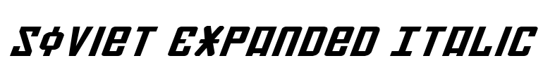 Soviet Expanded Italic Font Image