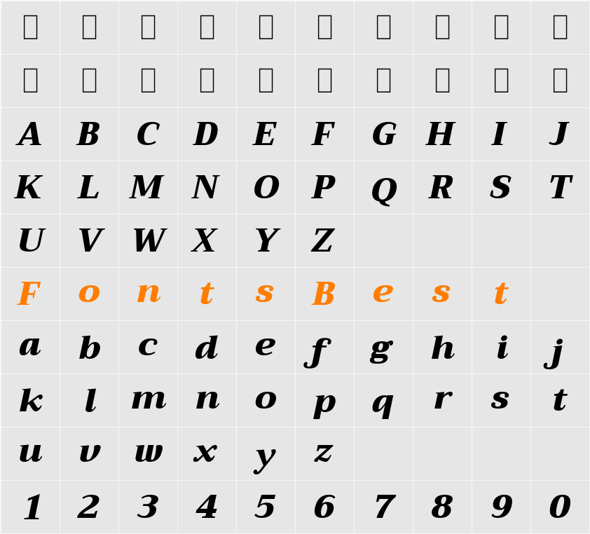 Trirong Black Character Map