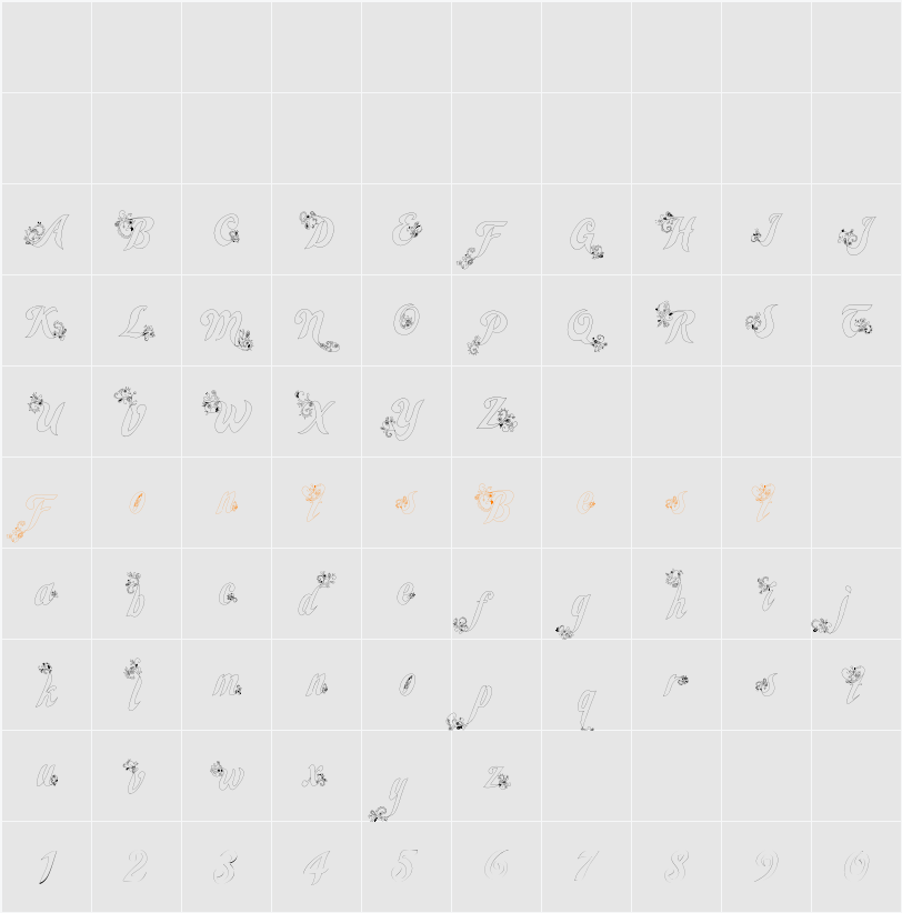 Wander Character Map