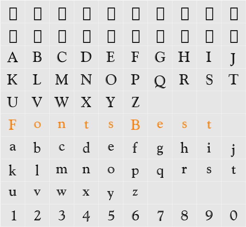 659-CAI978 Character Map