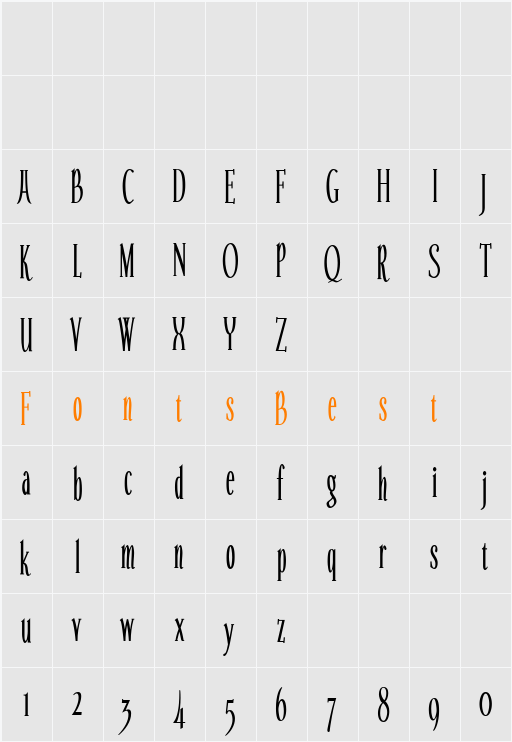 Echelon Condensed Character Map