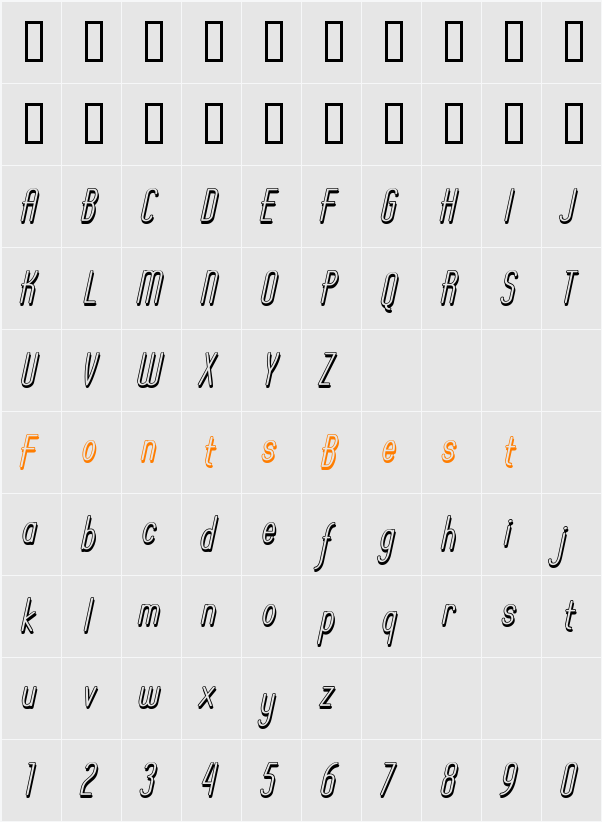 Operator Nine BTN Shadow Character Map