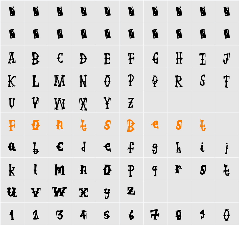 WickedCockney Character Map