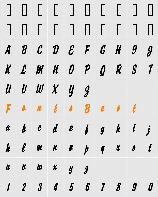 Brisk Character Map