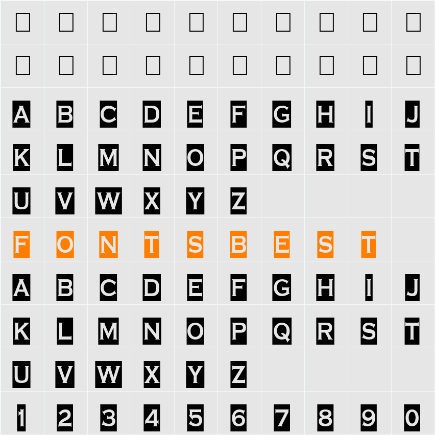 a_CopperGothSl Character Map
