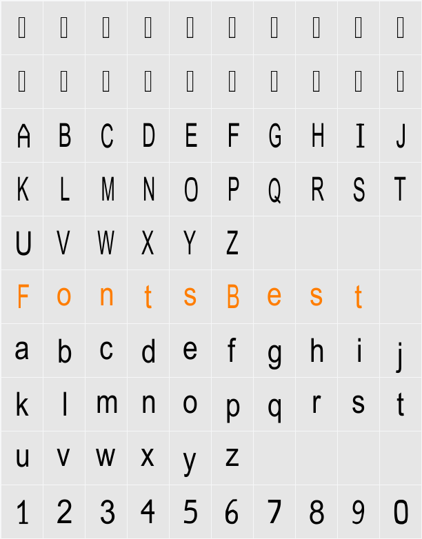 JuliaSoft Special Font N1 Character Map