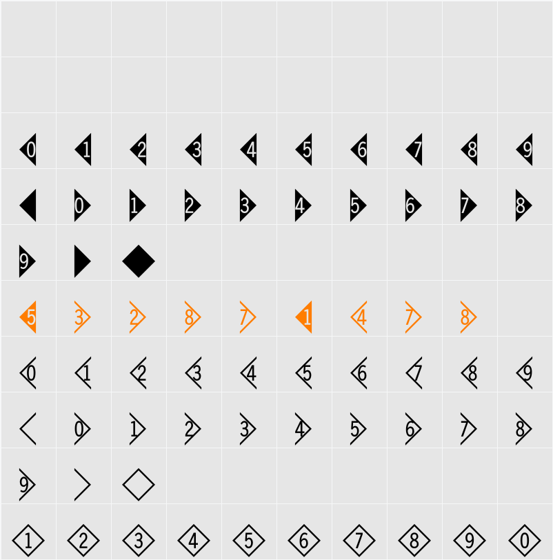 DoubleDigits Diamond Character Map