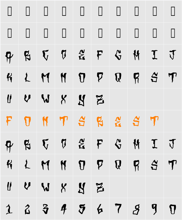 Grimey Character Map
