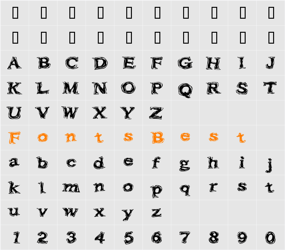 Frazzle Character Map
