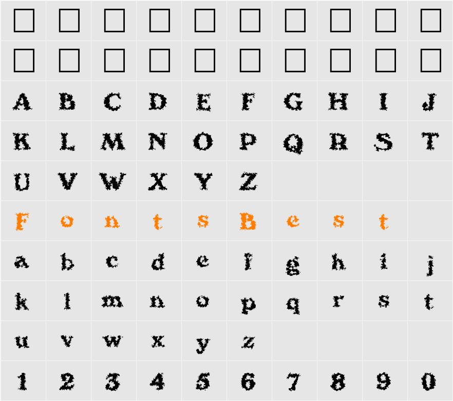 We4 DB Character Map