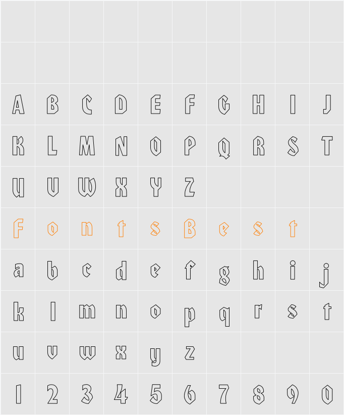 Heidelberg-Normal Hollow Character Map