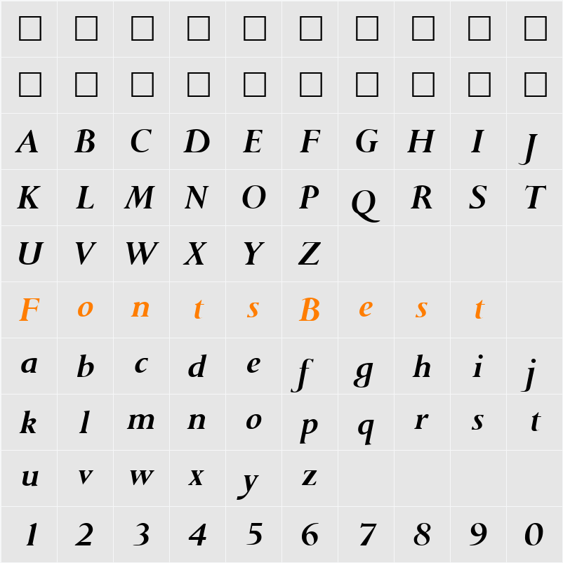 Purloin Character Map