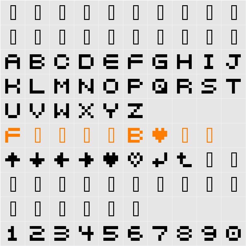 5px2bus Character Map