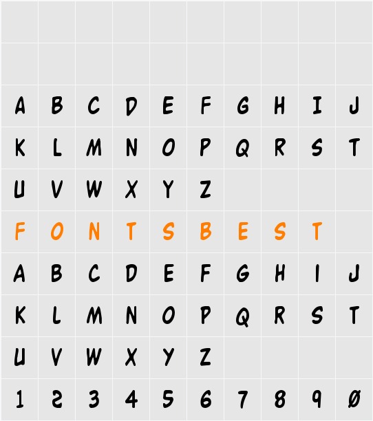 Buddy Champion Condensed Character Map