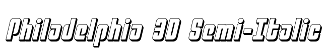 Philadelphia 3D Semi-Italic Font Image
