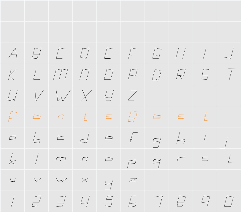Kuppel Character Map