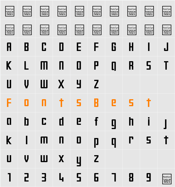 Digiform Character Map