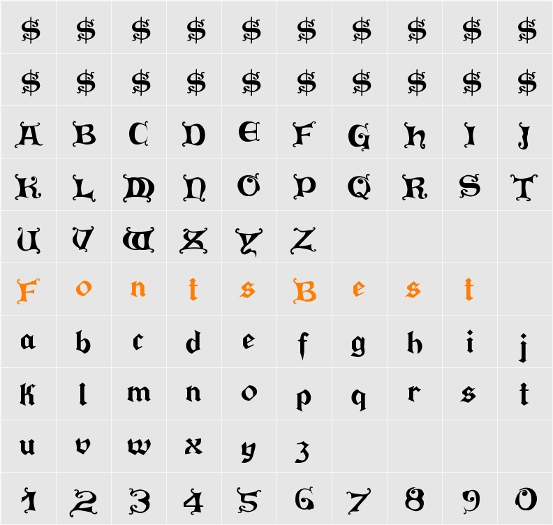 Press Gutenberg Character Map