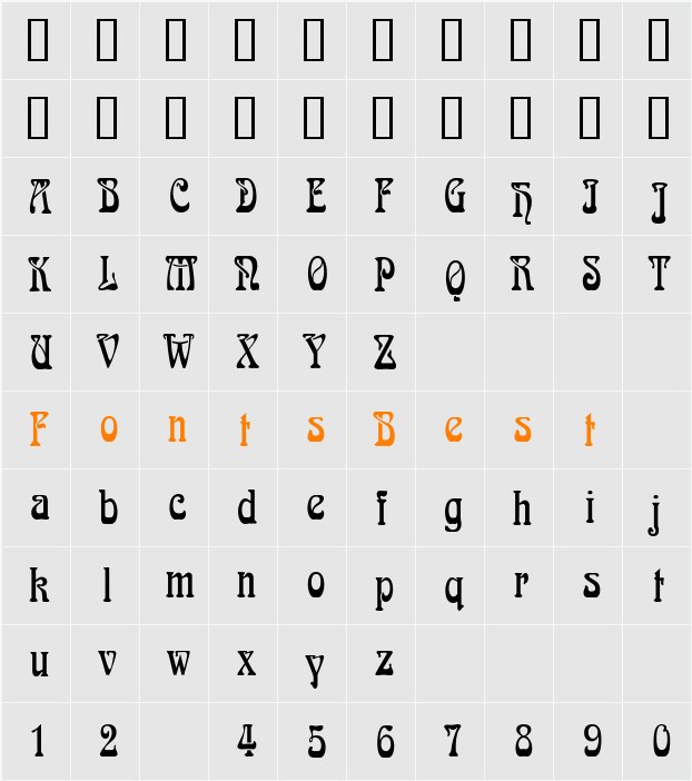 LaliqueLight Character Map