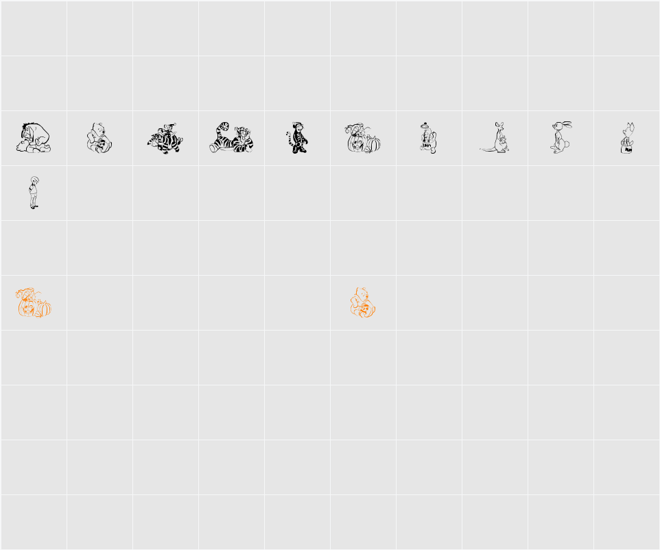 Pooh Bear Character Map
