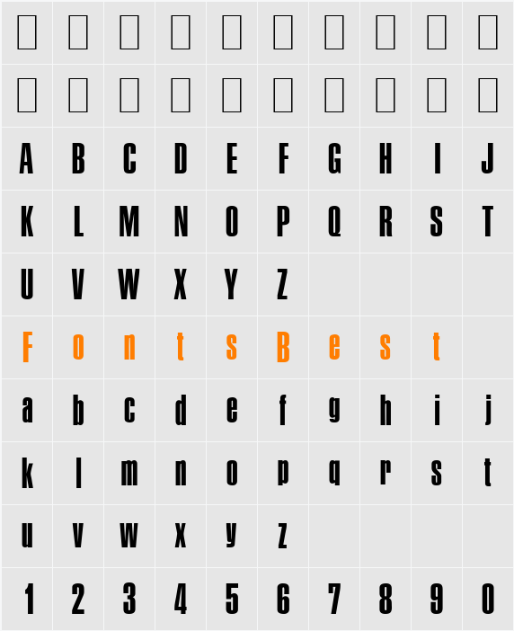 P700-Sans Character Map