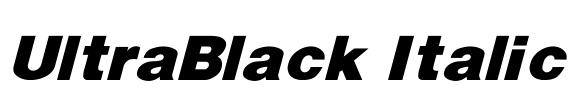 UltraBlack Italic Font Image