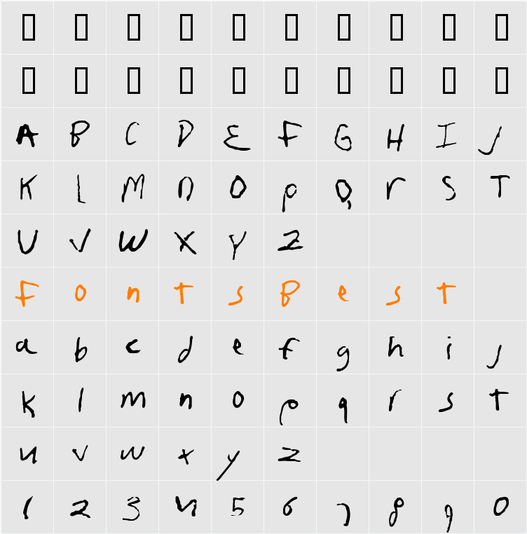 fruscianteHand Character Map