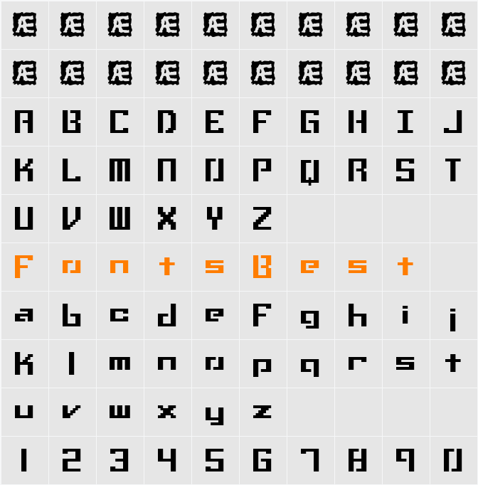 Setback TT (BRK) Character Map