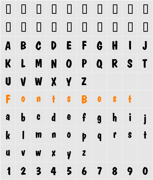 Pedro Character Map