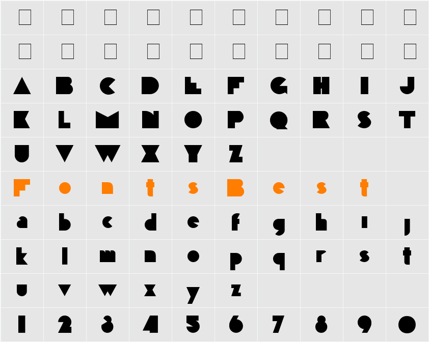 Steppes TT Character Map