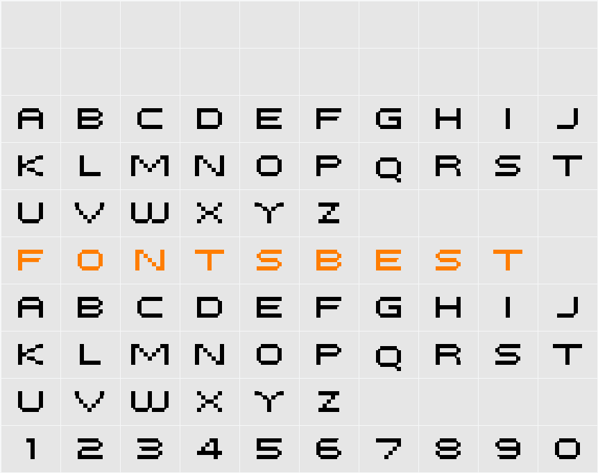 PF Tempesta Five Extended Character Map
