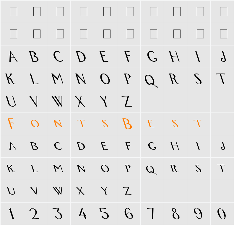Foxxy Trot to the Left Character Map