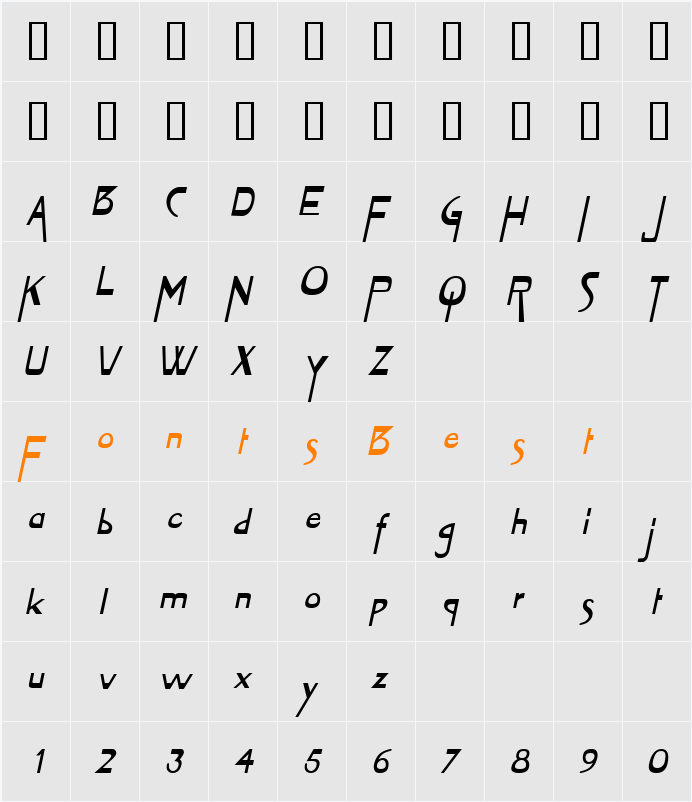 Tablet Character Map