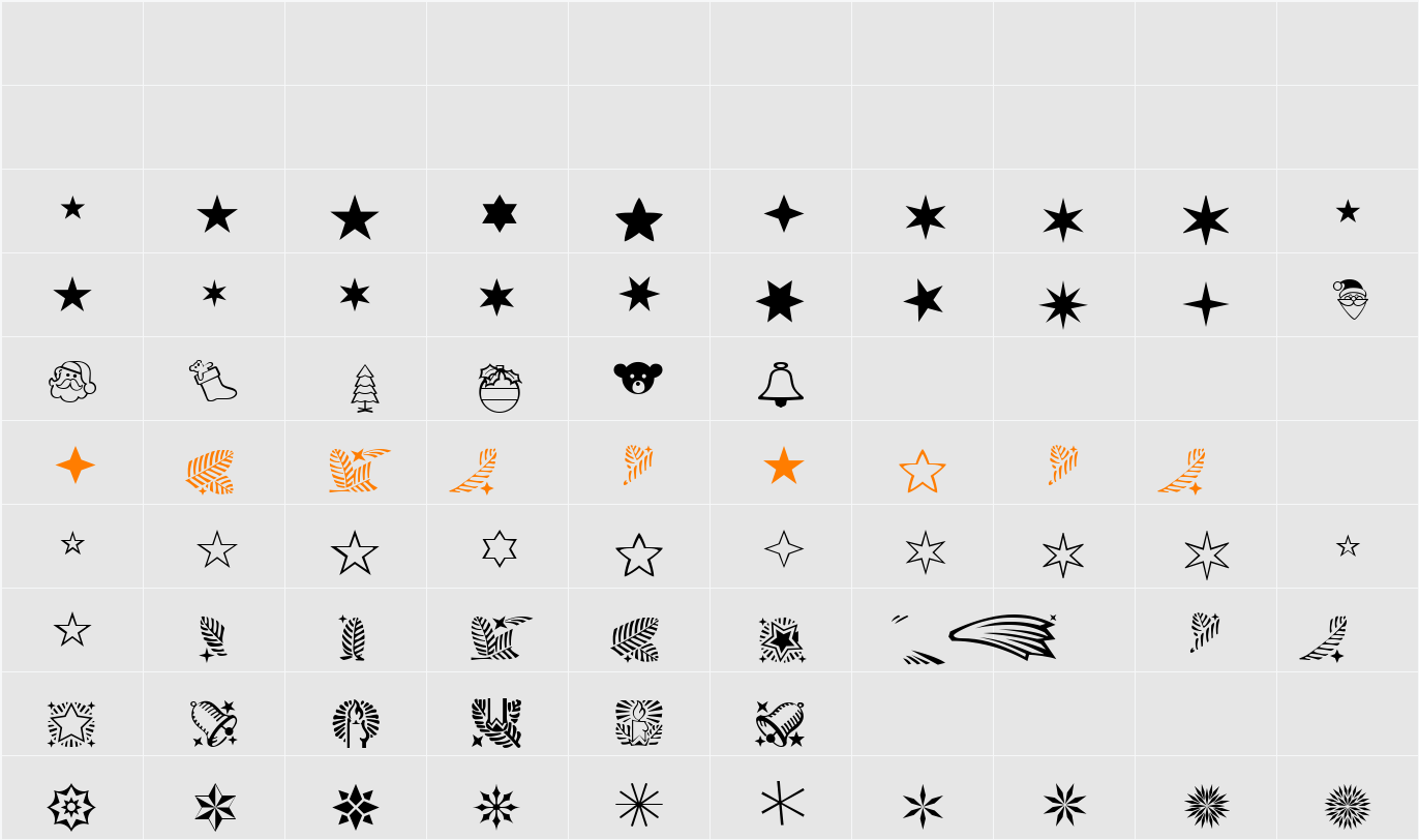 Linotype Xmas Pi Character Map