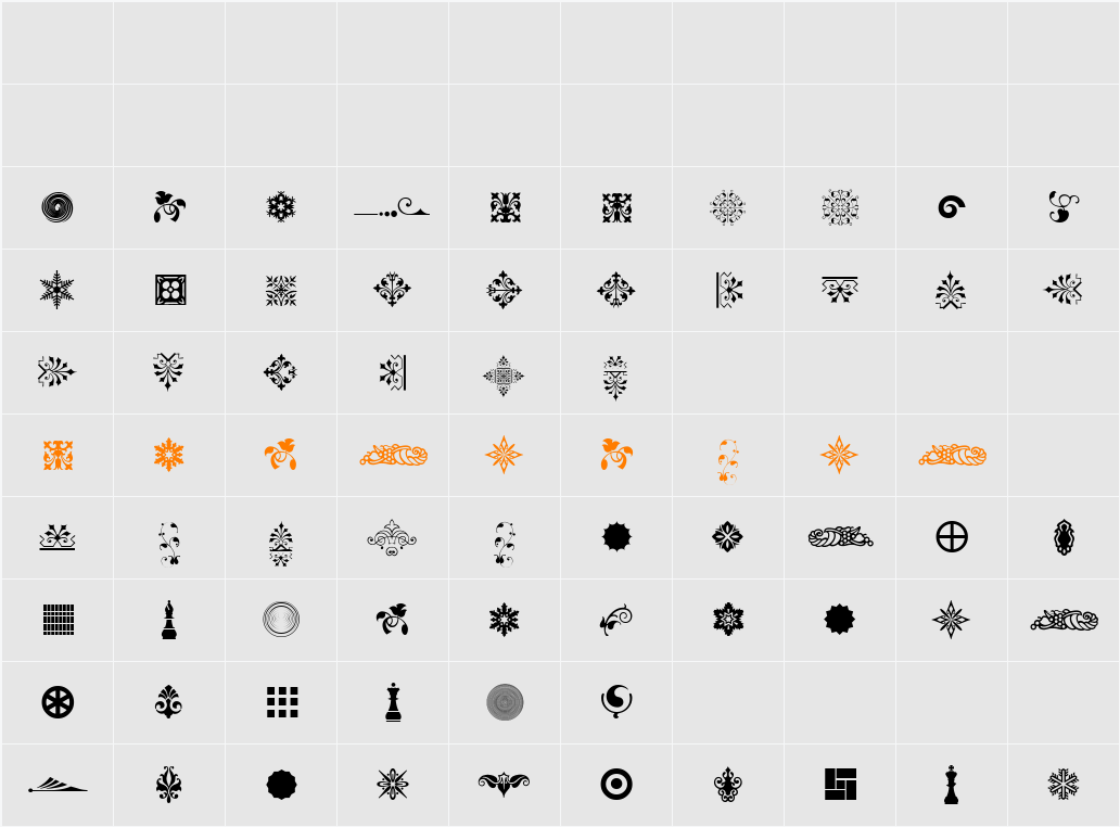 Soft Ornaments Twenty Character Map