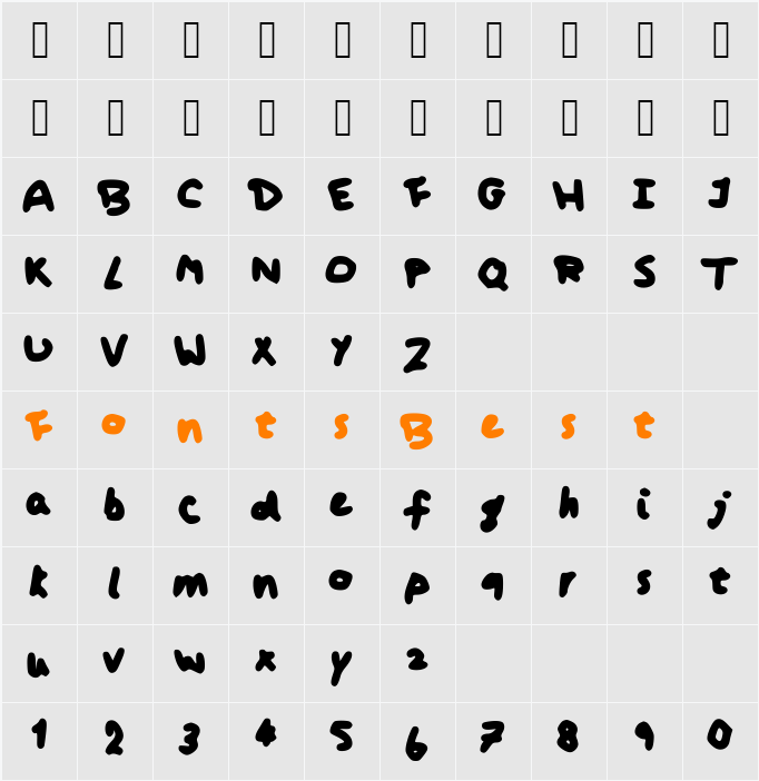 Koshari Character Map
