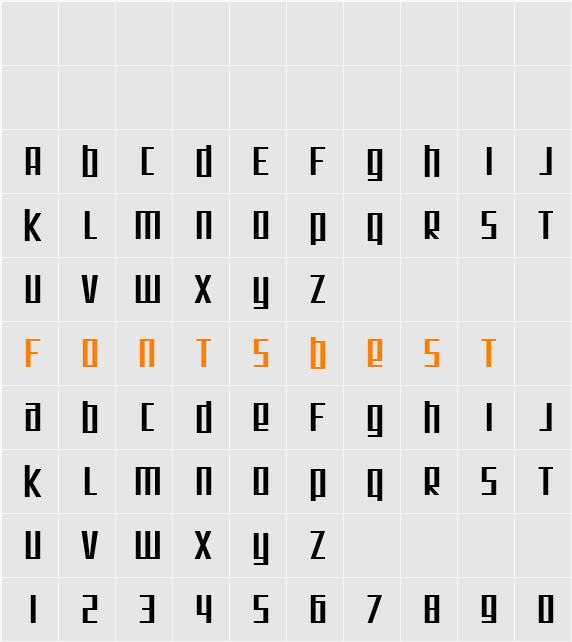 SF Square Root Extended Character Map