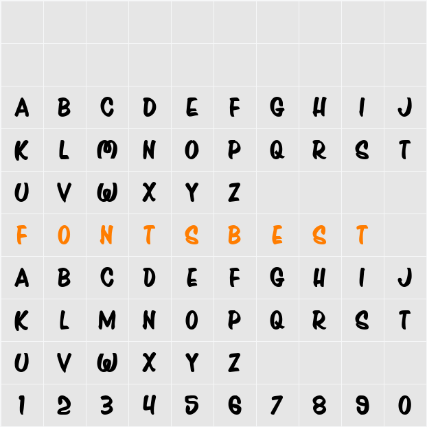 Press Darling Bold Character Map