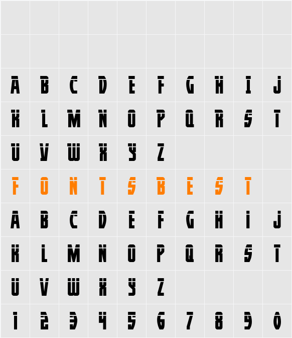 Prowler Laser Character Map
