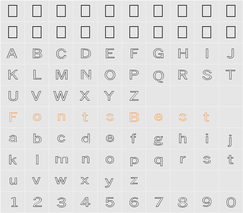 FZ BASIC 24 HOLLOW EX Character Map