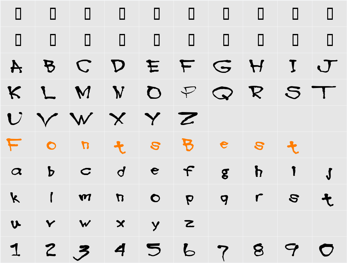 JI-Shorty Character Map