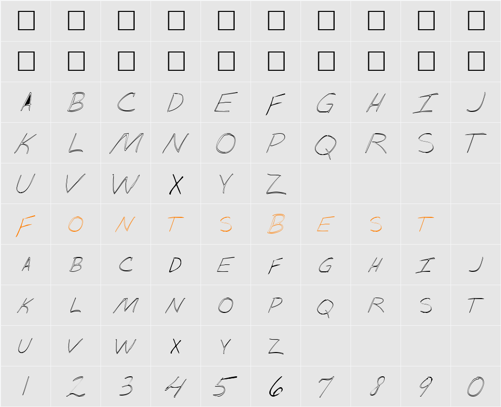 Skimpus Character Map