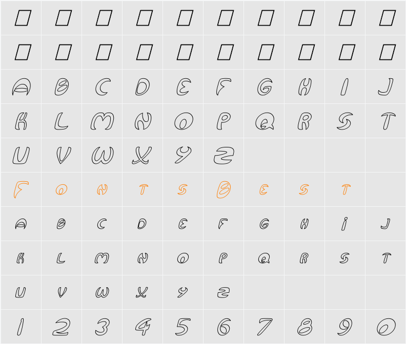 Qurve Hollow Character Map