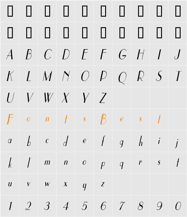 ElyseeCondensed Character Map