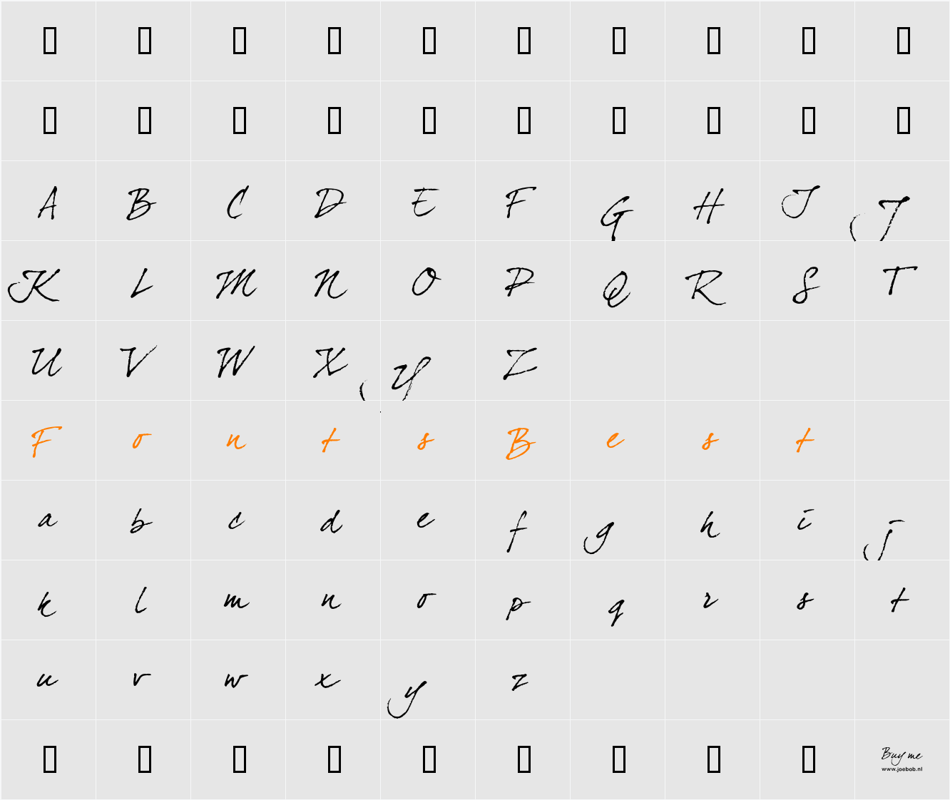 dearJoe four Character Map