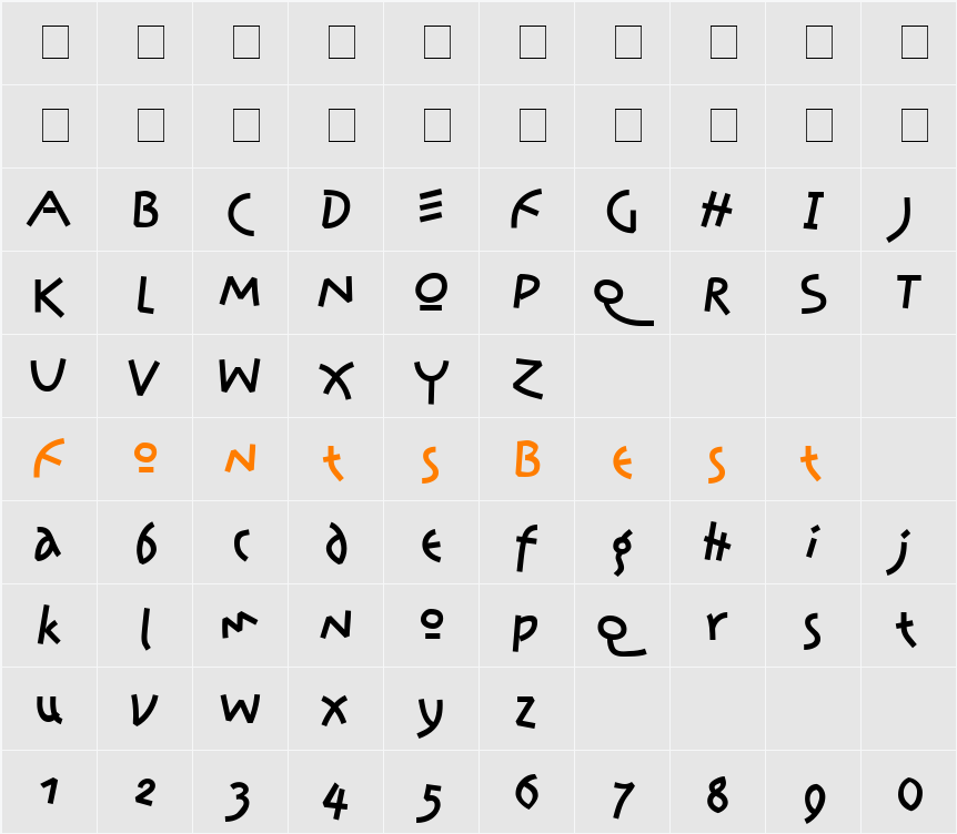 Prawn Handwrite Character Map