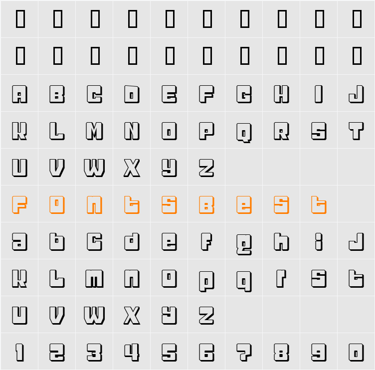 Headcold Shadow Character Map