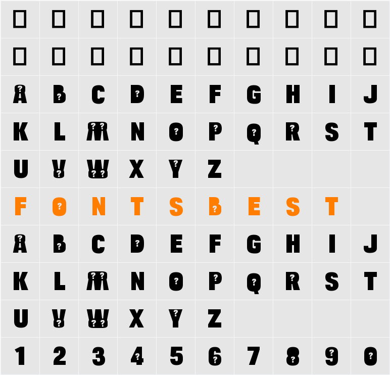 Bulltoad Question Character Map