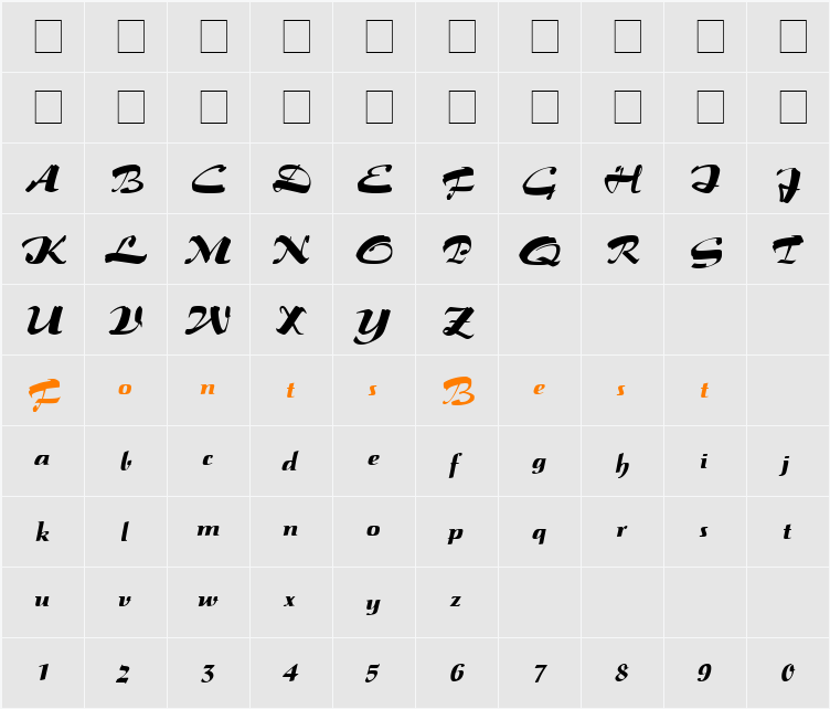 Salto Character Map